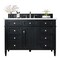 James Martin Vanities Brittany 48in Single Vanity, Black Onyx w/ 3 CM Carrara Marble Top 650-V48-BKO-3CAR - alternate 1